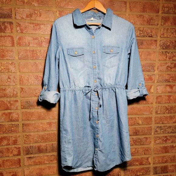 Ci Sono Lightweight Chambray Button Down Dress size medium - Picture 1 of 4